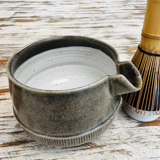 Storm Cloud Gray Handthrown Matcha Bowl