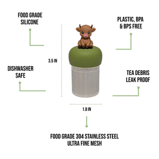 Floating Light Brown Baby Cow Tea Infuser