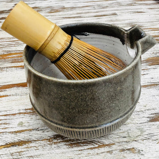 Storm Cloud Gray Handthrown Matcha Bowl