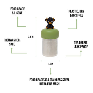 Black Baby Highland Cow Floating Tea Infuser