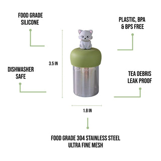 Grey Cat  Floating Tea Steeper